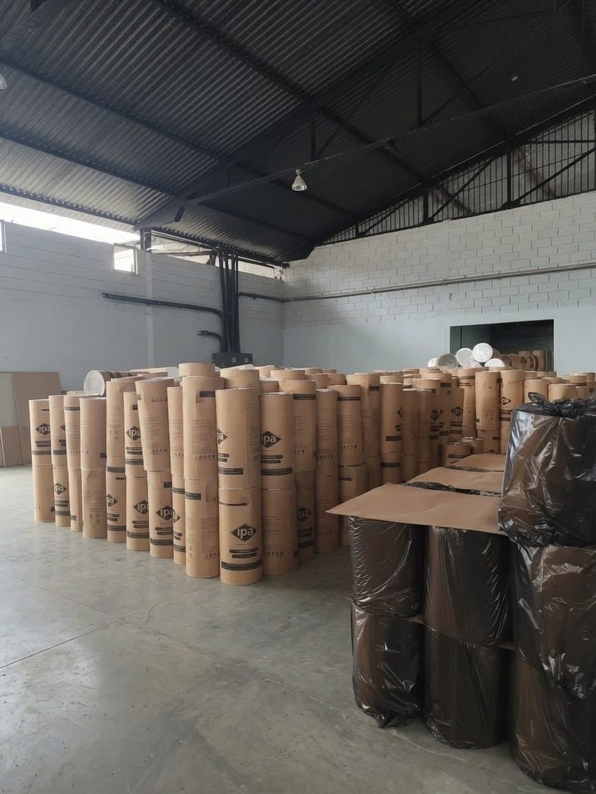 Cilindros industriales de cartón kraft terminados